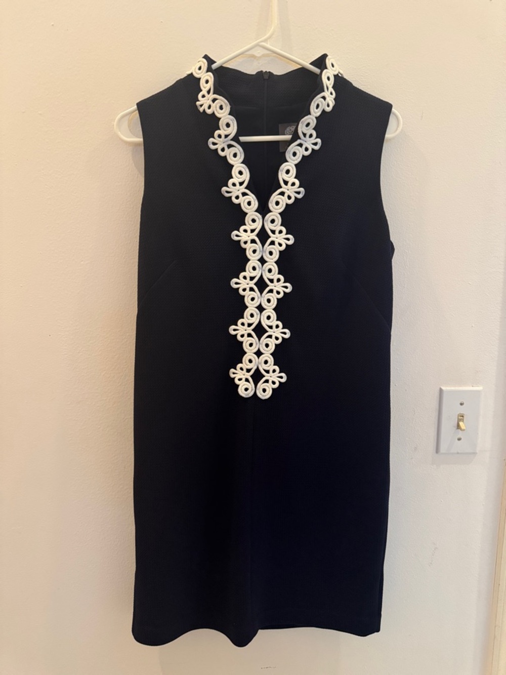 Vince Camuto Navy Mini Dress with White Trim